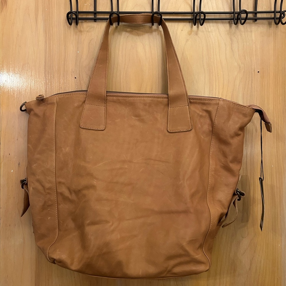 Tan Leather Tote Bag